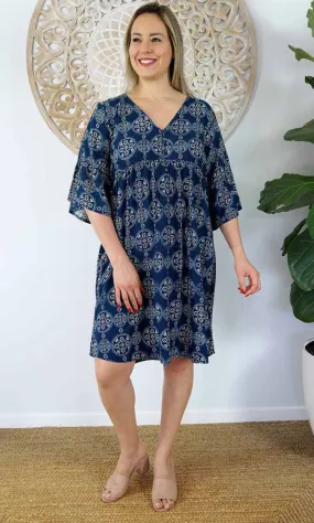 Rayon Millie Dress Katmandu Navy