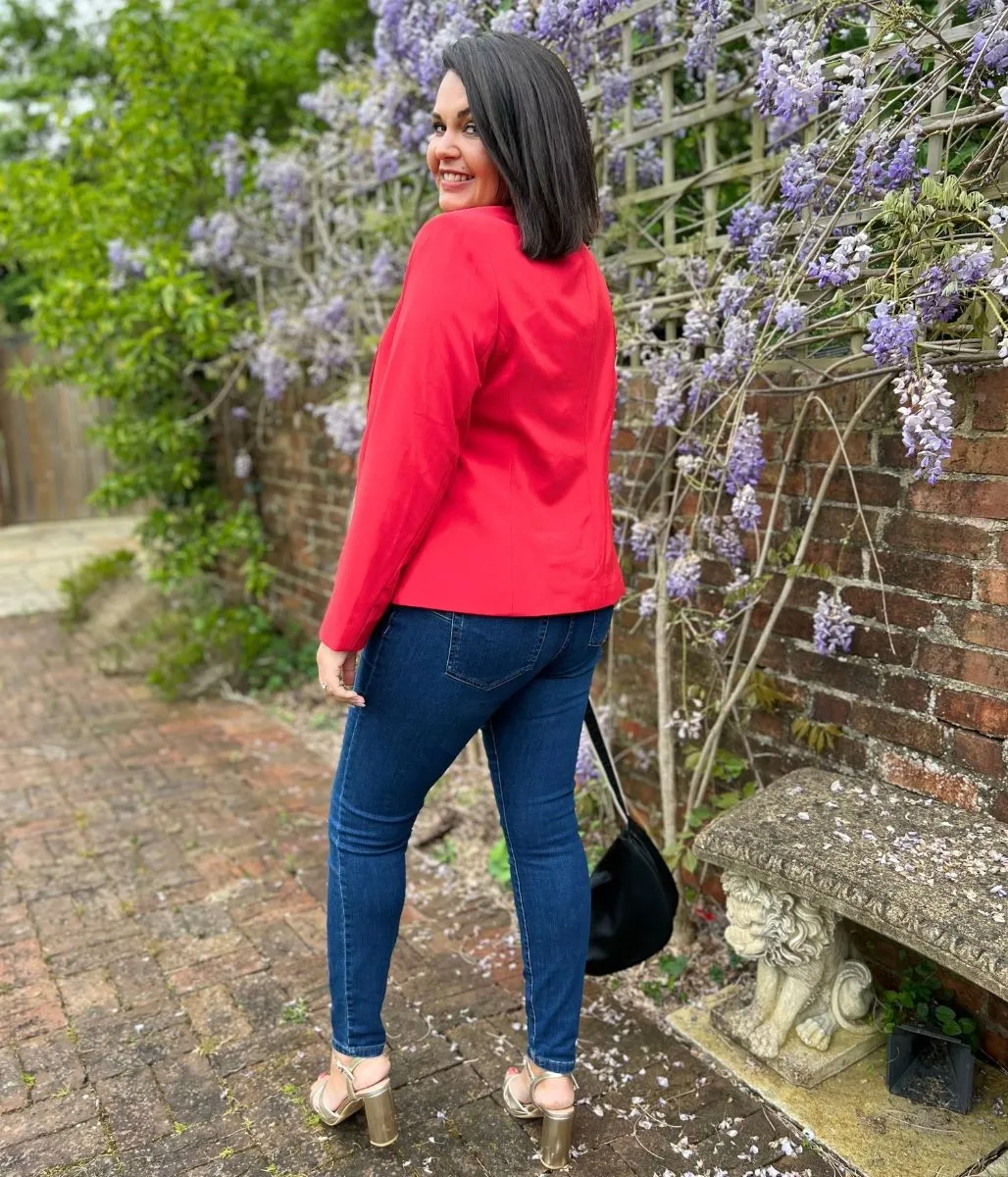 Red Single Breasted Blazer