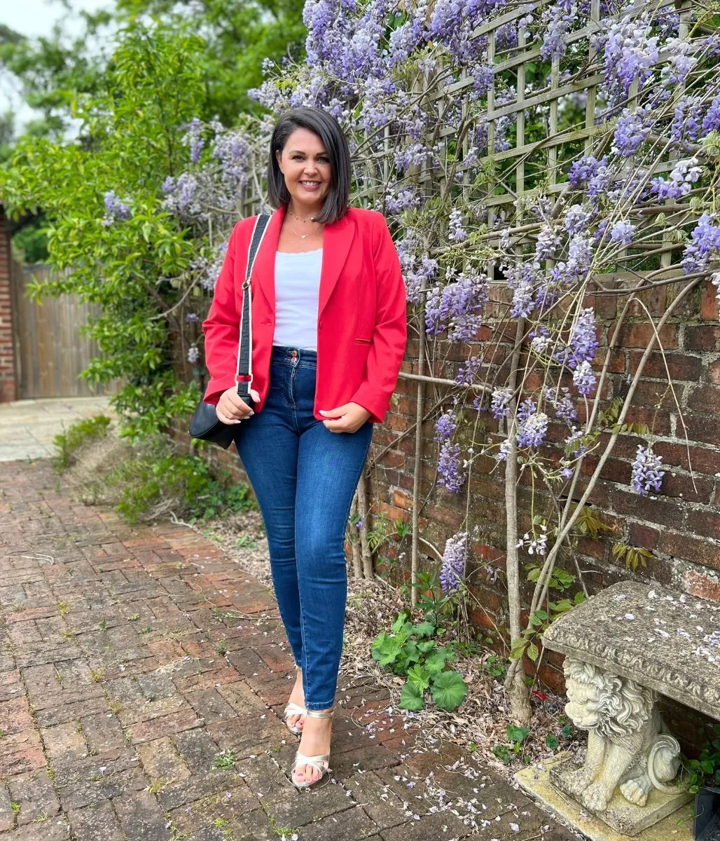 Red Single Breasted Blazer