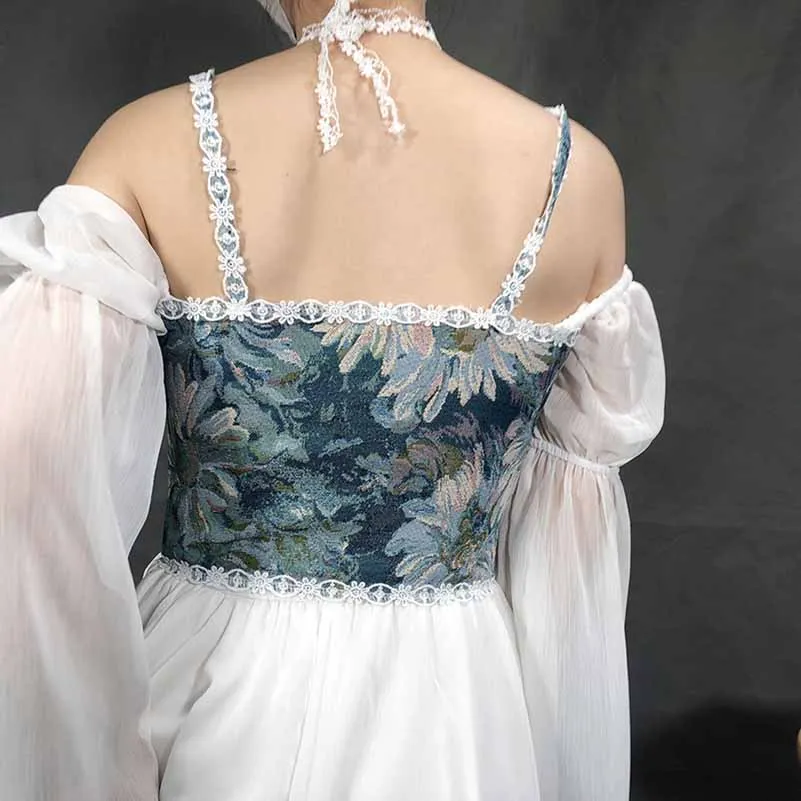 Renaissance Style Corset with Adjustable Lace-up Bustier Camis Top