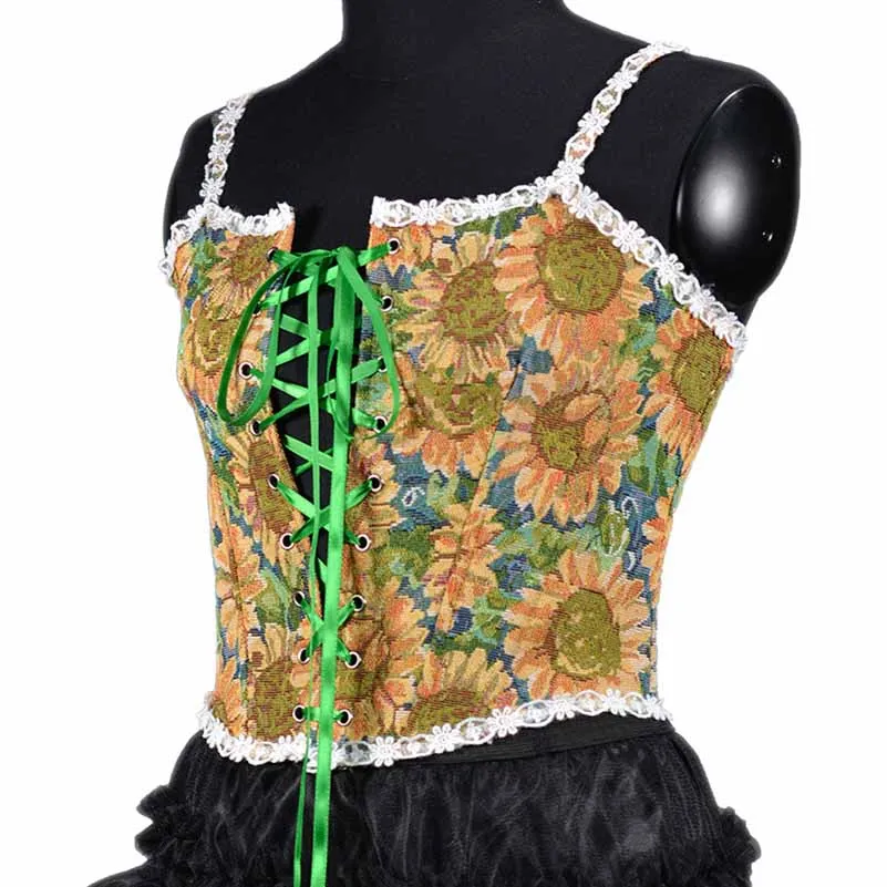 Renaissance Style Corset with Adjustable Lace-up Bustier Camis Top