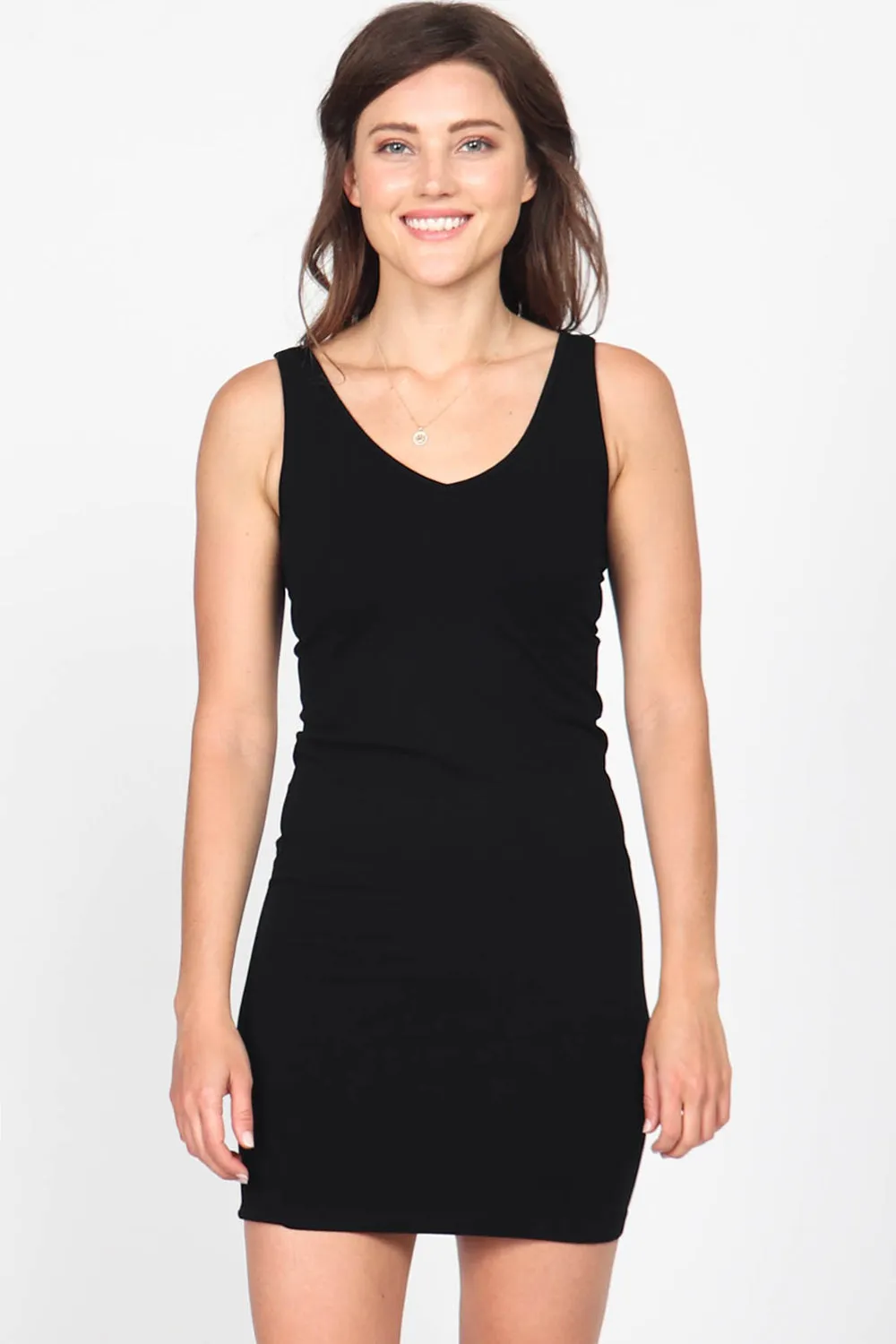 Reversible V-Scoop Neck Tank Dress