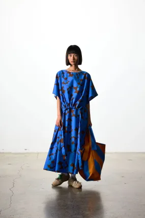 Ricochet Lowen Dress Brown & Blue Flower