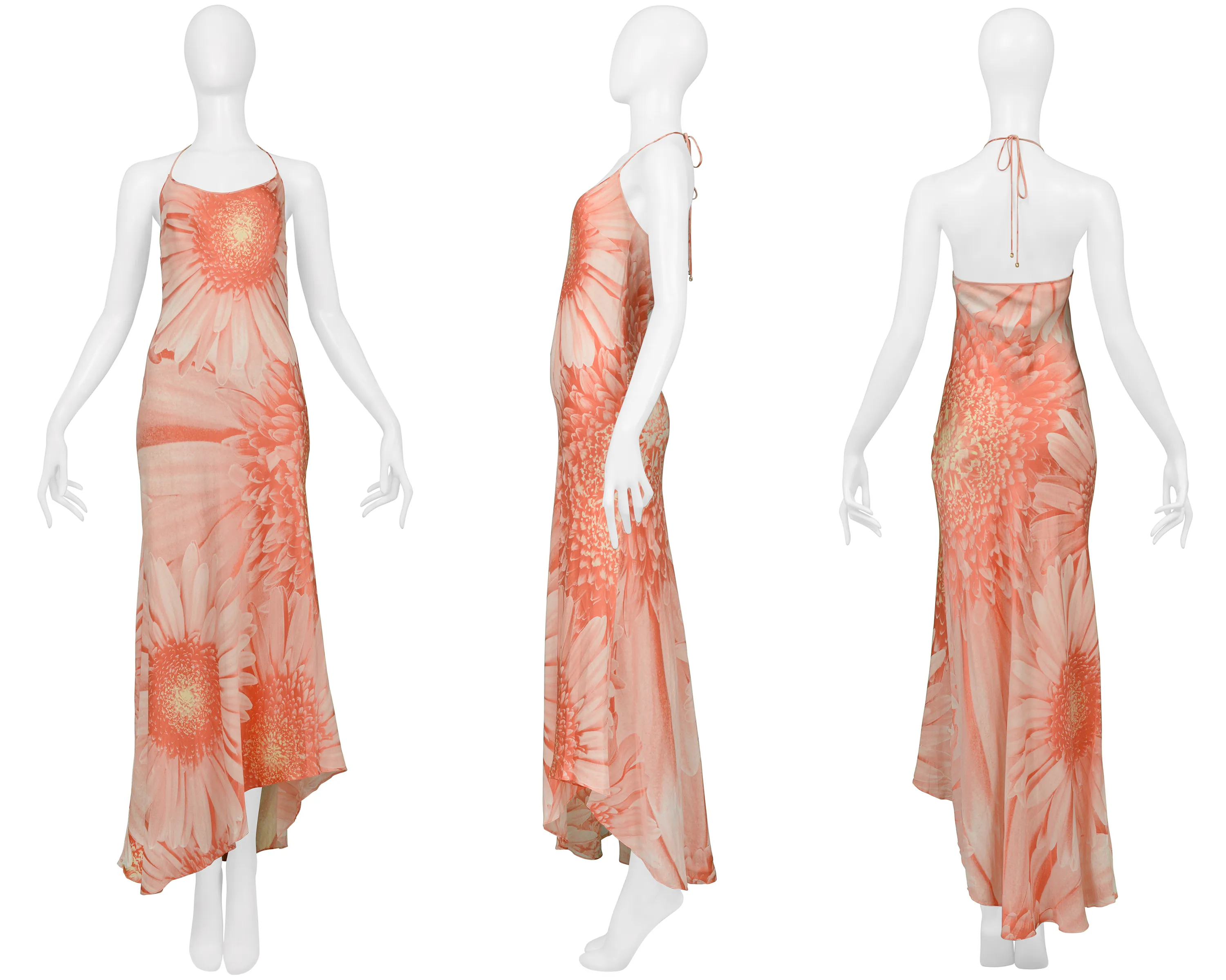 ROBERTO CAVALLI PINK DAISY MAXI SLIP DRESS