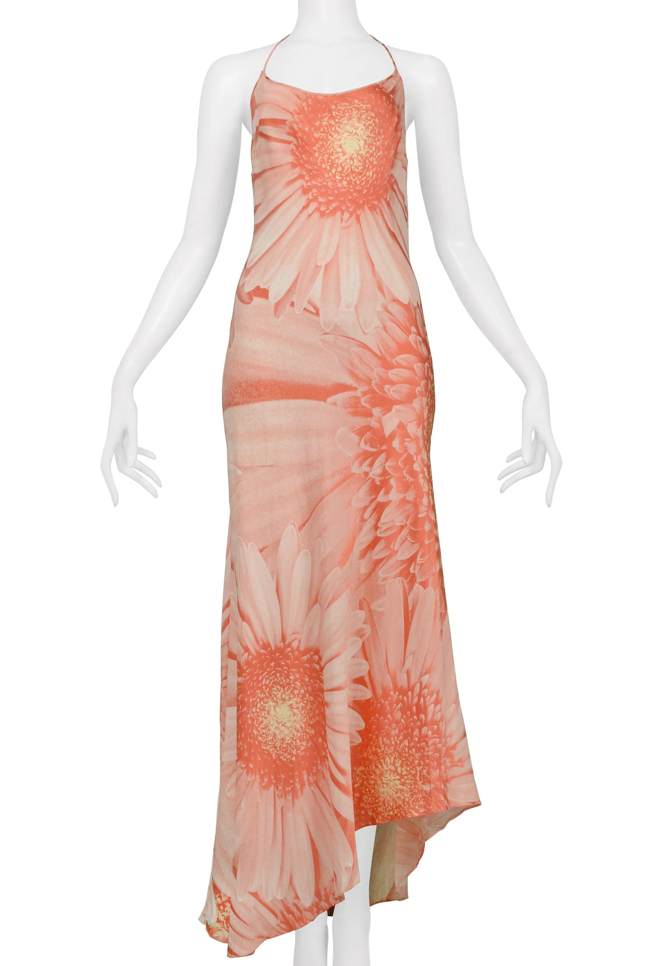 ROBERTO CAVALLI PINK DAISY MAXI SLIP DRESS