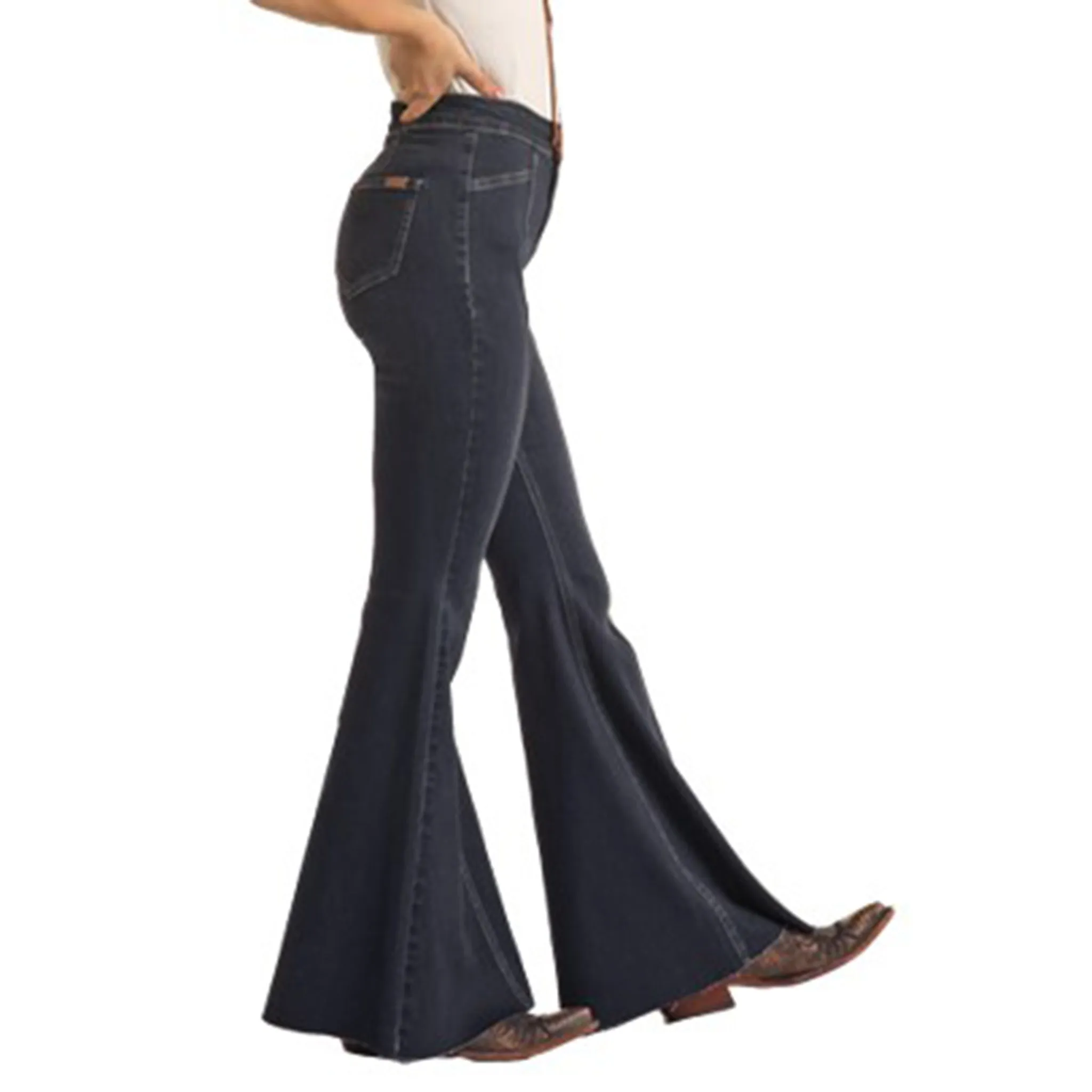 Rock & Roll Cowgirl Front Seam Bell Bottom Jeans