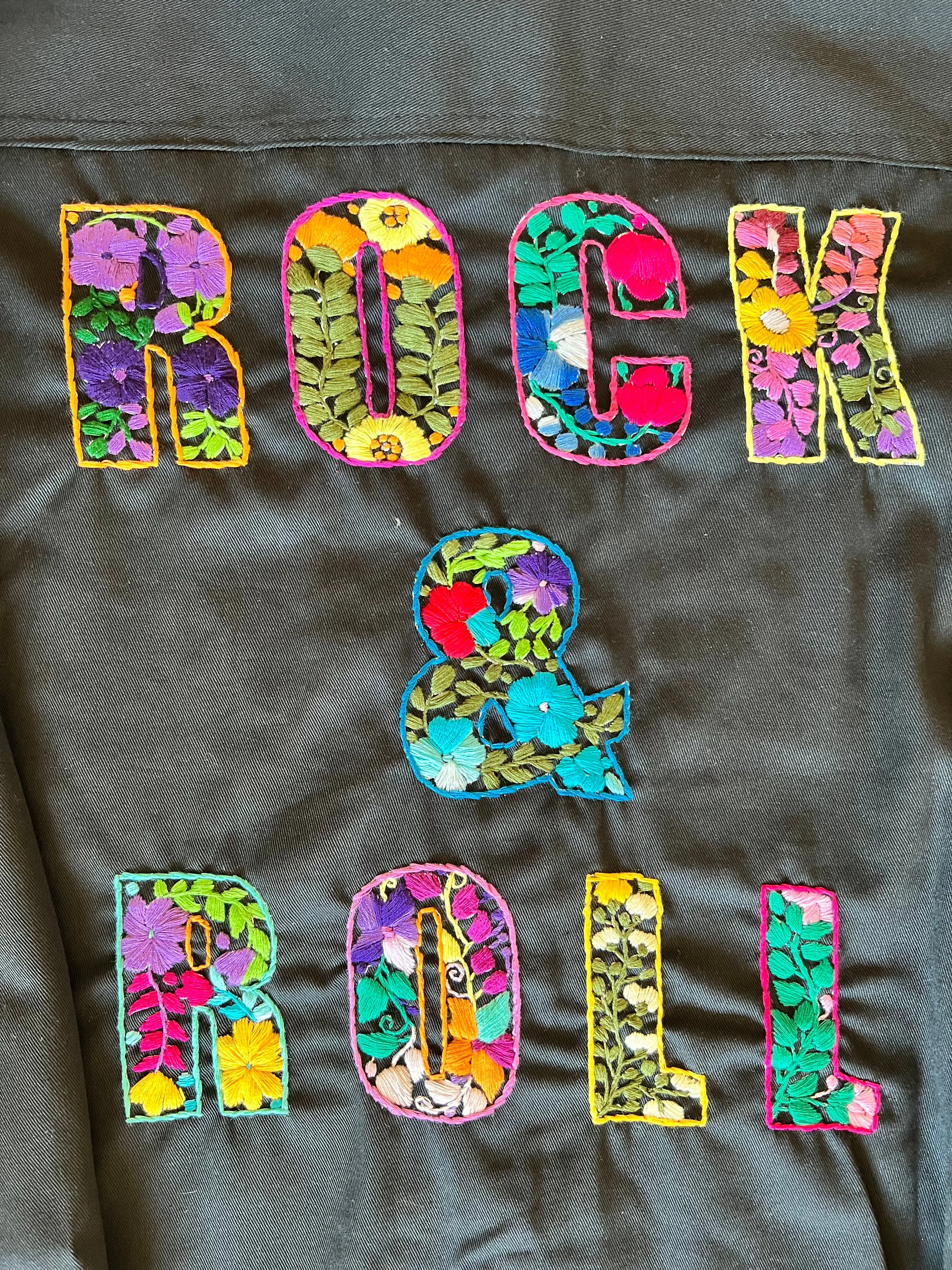 Rock & Roll Jacket with Floral Embroidery