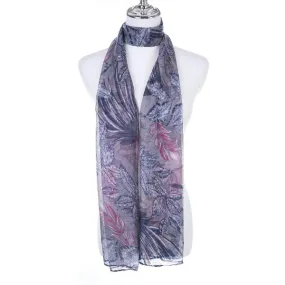 Sara Leaf Grey Scarf