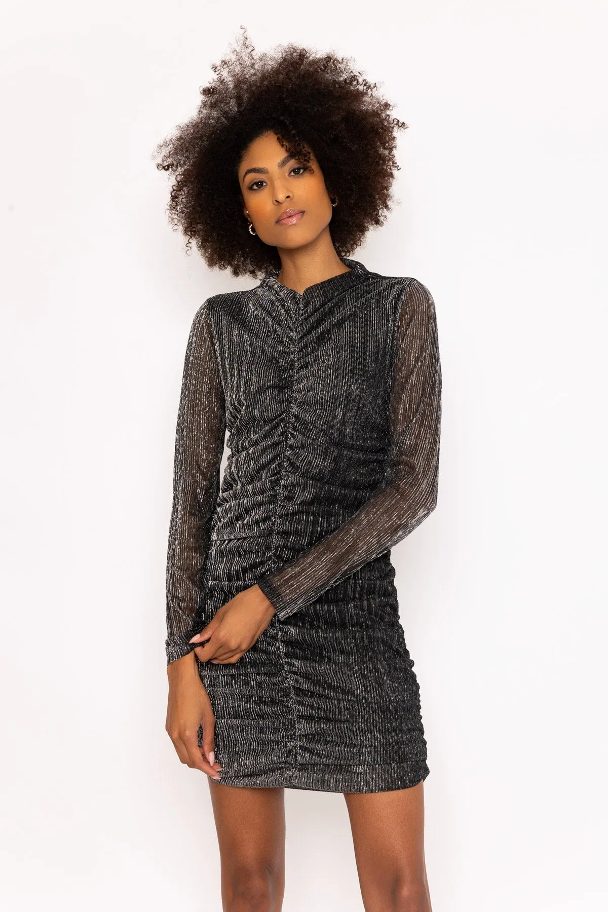 Silver Lurex Kimora Mini Dress