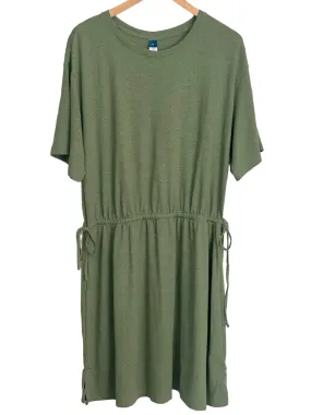 Soft Autumn Willow Tie-Waist Linen Dress