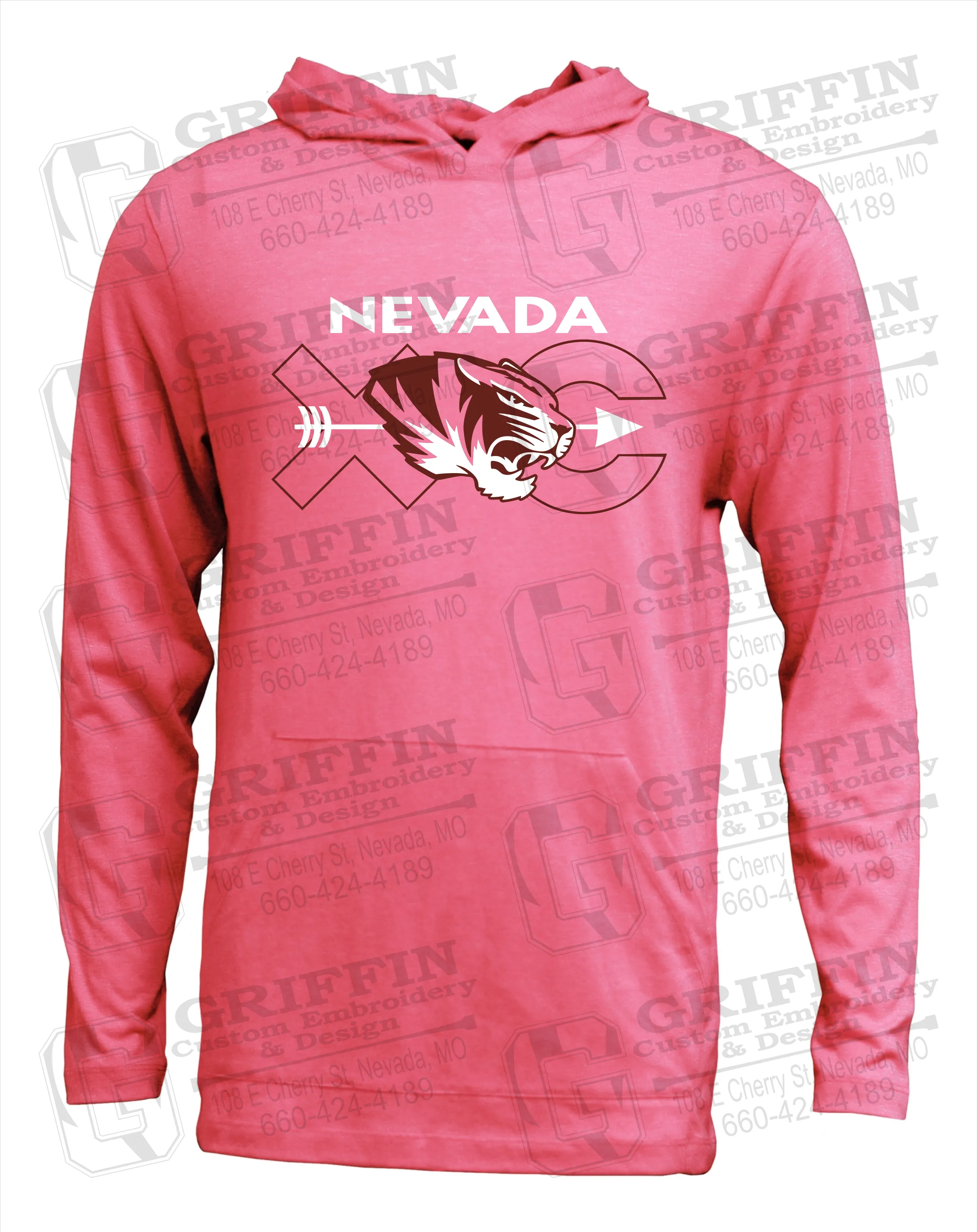 Soft-Tek T-Shirt Hoodie - Cross Country - Nevada Tigers 23-T