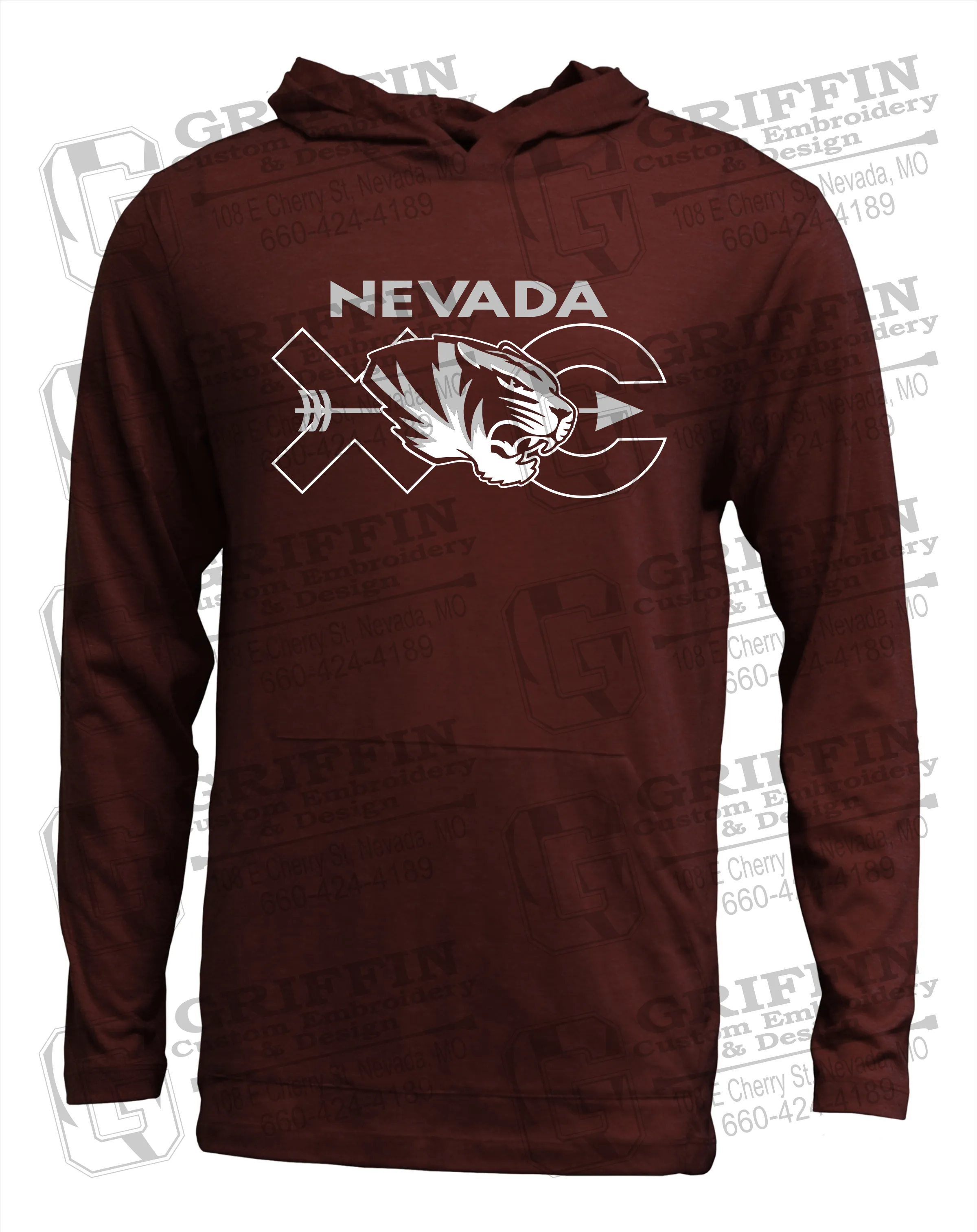 Soft-Tek T-Shirt Hoodie - Cross Country - Nevada Tigers 23-T