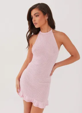 Solene Knit Mini Dress - Pink