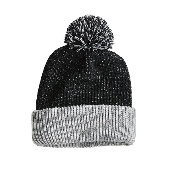 Speckled 12" Pom-Pom Knit Toque