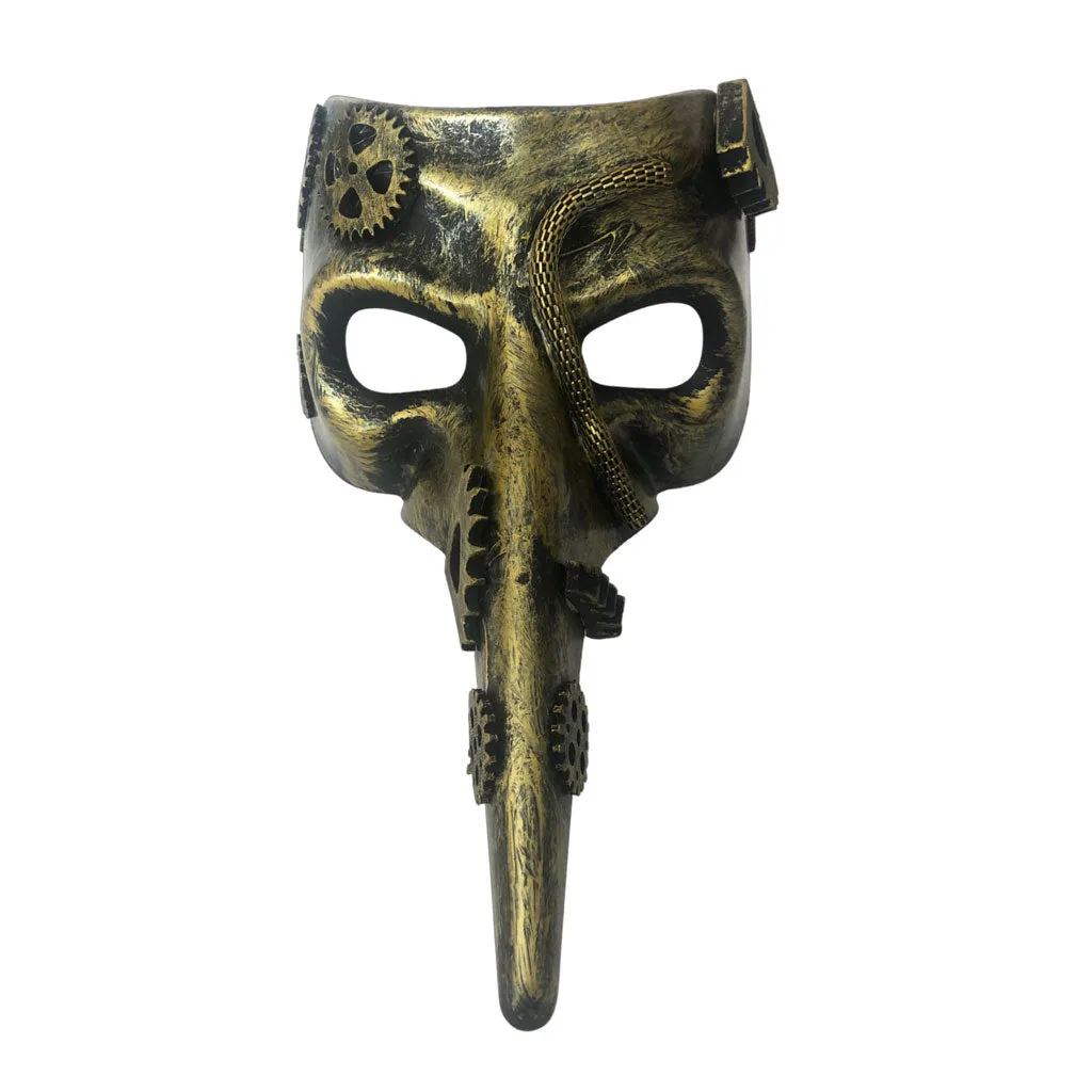 Steampunk Long Nose Gold Mask Without Goggles