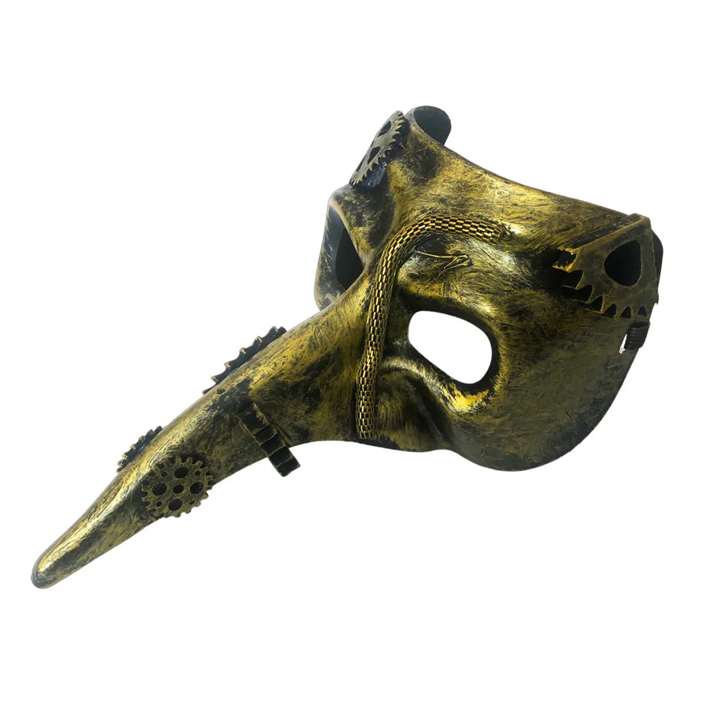 Steampunk Long Nose Gold Mask Without Goggles