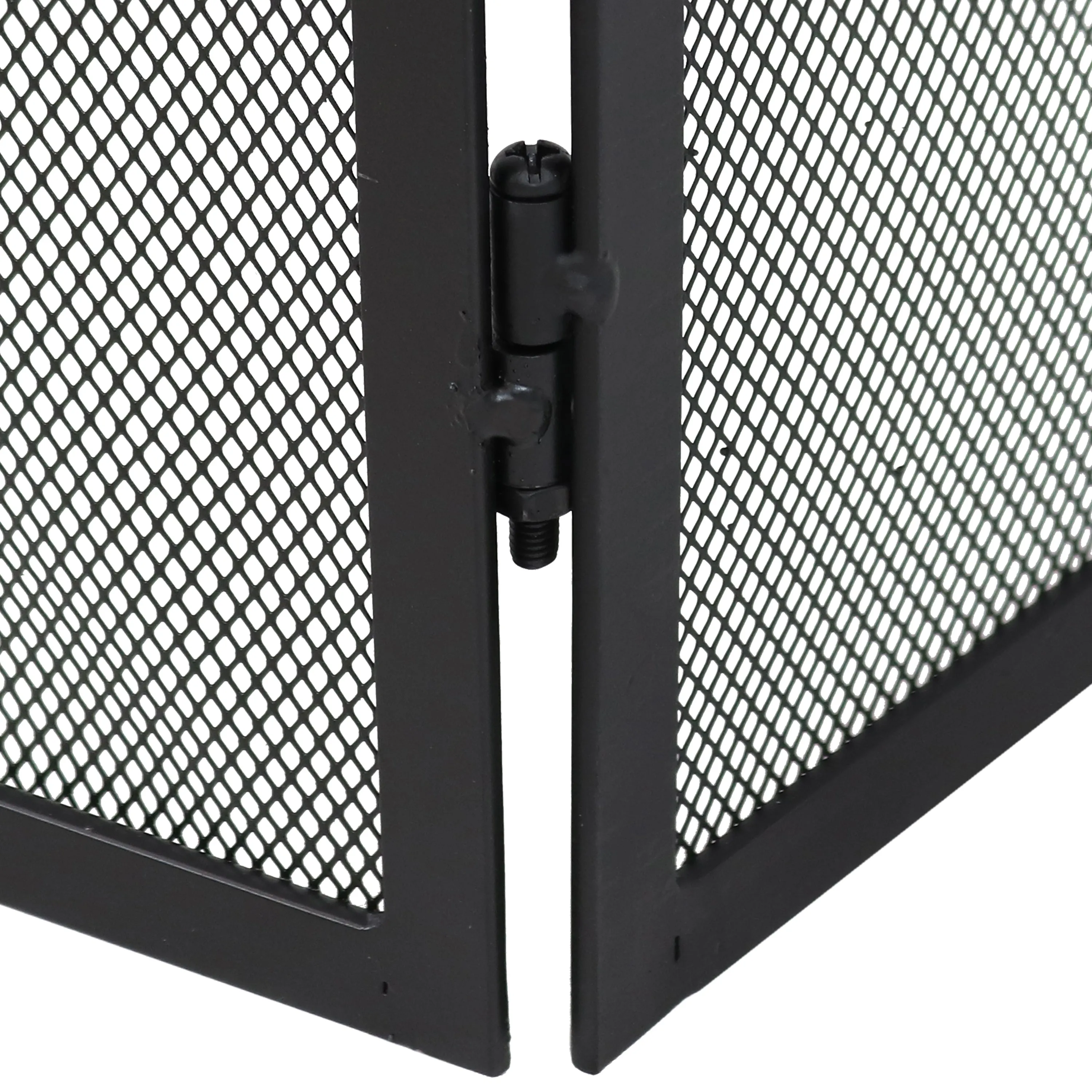 Sunnydaze Folding 3-Panel Steel Fireplace Screen with Scroll Design