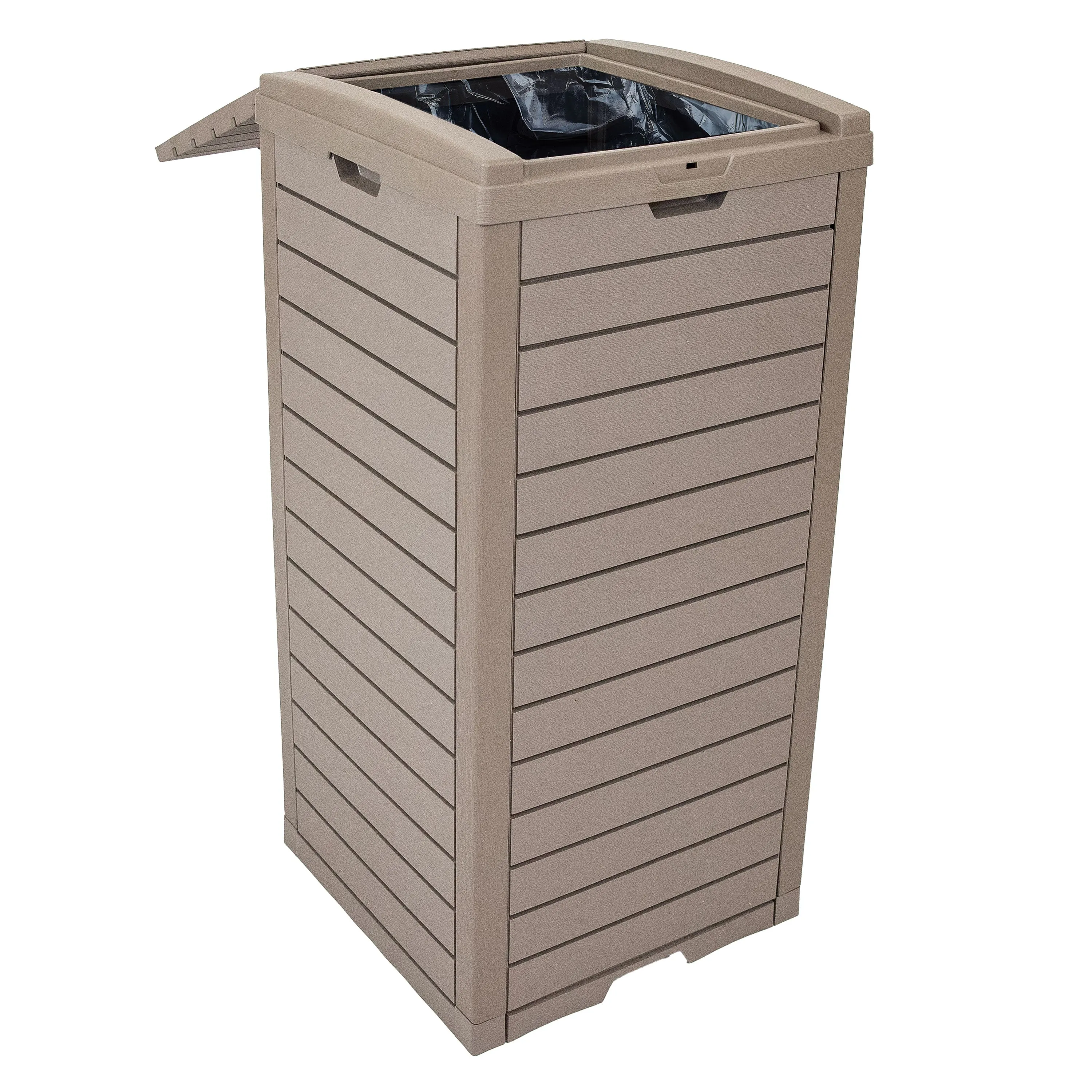 Sunnydaze Patio Trash Can with Lid