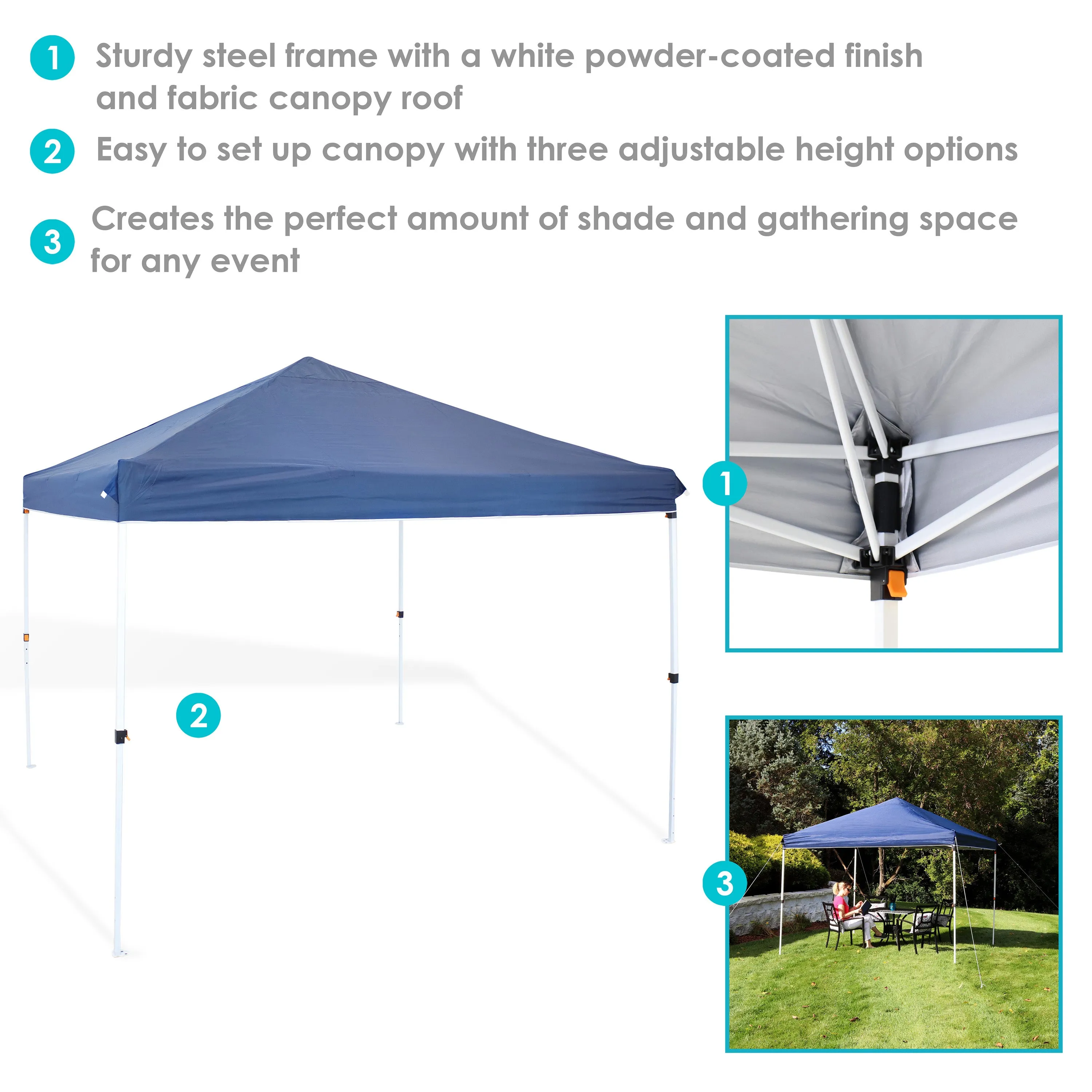 Sunnydaze Standard Pop-Up Canopy with Carry Bag and Sandbags