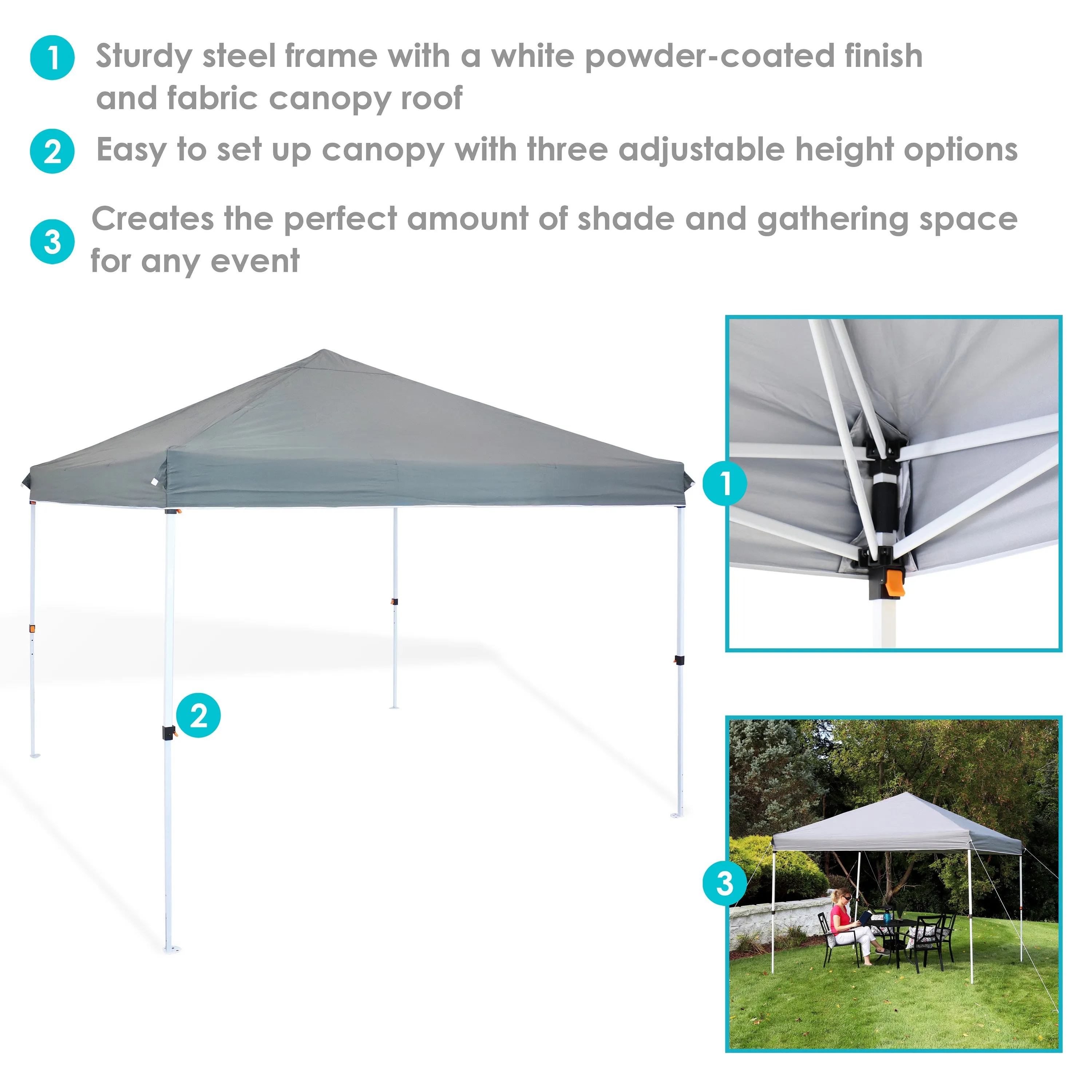 Sunnydaze Standard Pop-Up Canopy with Carry Bag and Sandbags