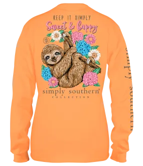 SWEET & HAPPY SLOTH LONG SLEEVE T-SHIRT