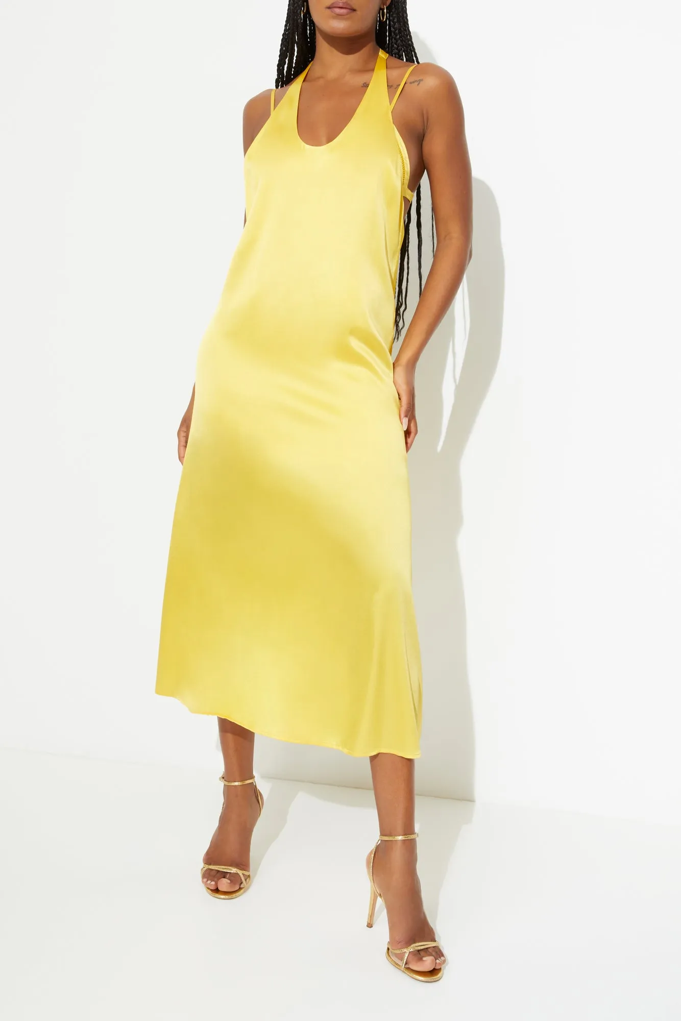 T-BOZ SLIP DRESS {MIMOSA YELLOW}