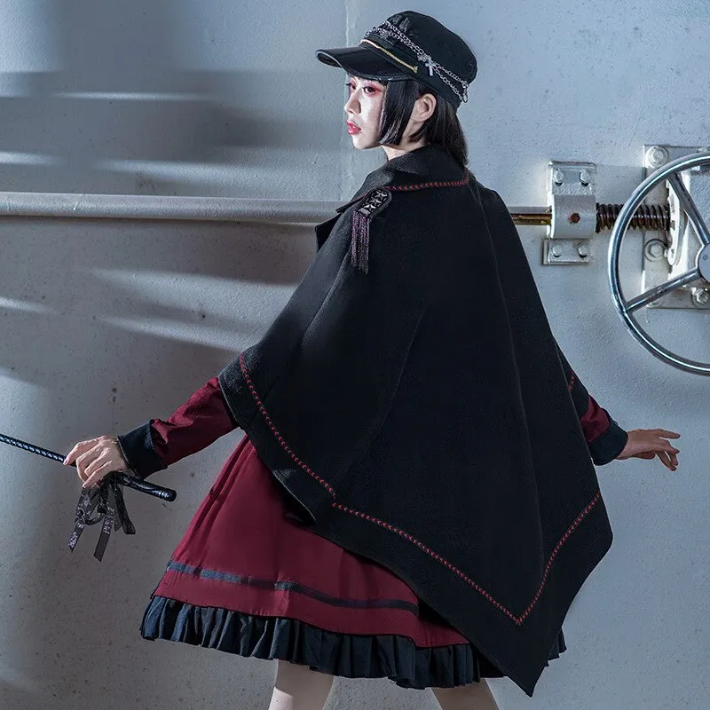 The Last Battle ~ Gothic Long Sleeve Lolita Dress Military Uniform