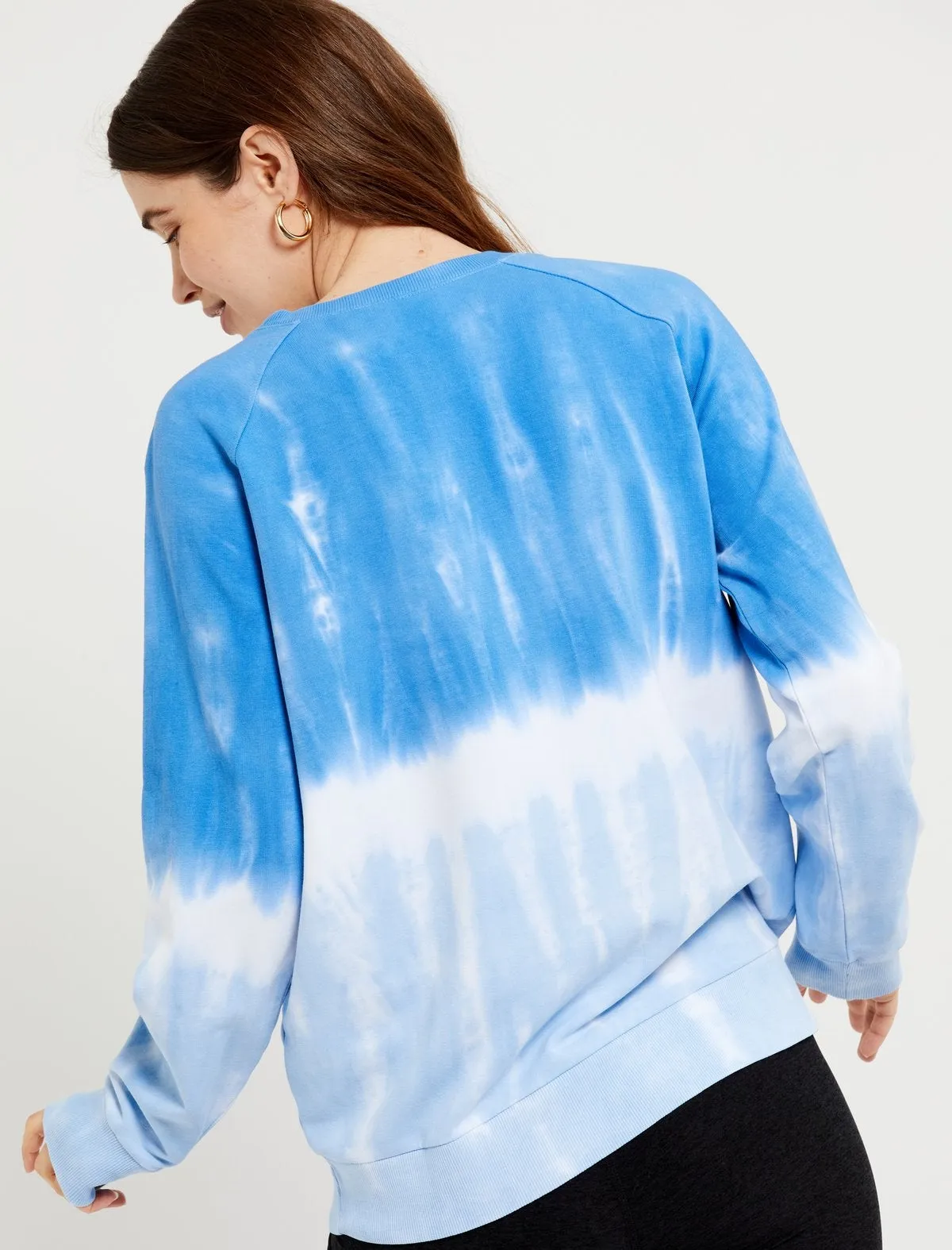 Tie-Dye Crew Neck Maternity Sweatshirt in Blue Tie-Dye