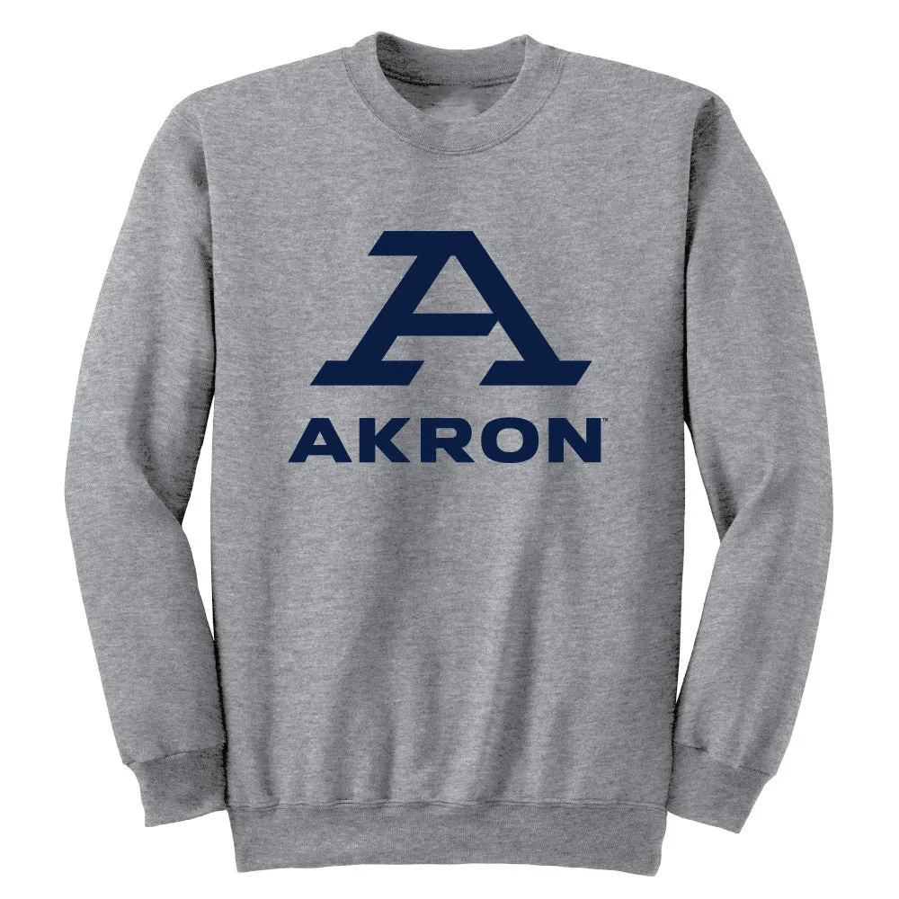 University of Akron Zips Adult Crewneck Sweatshirt Arch Text Akron Zips