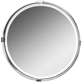 Uttermost Tazlina Brushed Nickel Round Mirror