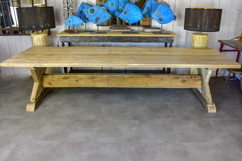 Very large French dining table made from salvaged timber 118½" x  38¼"