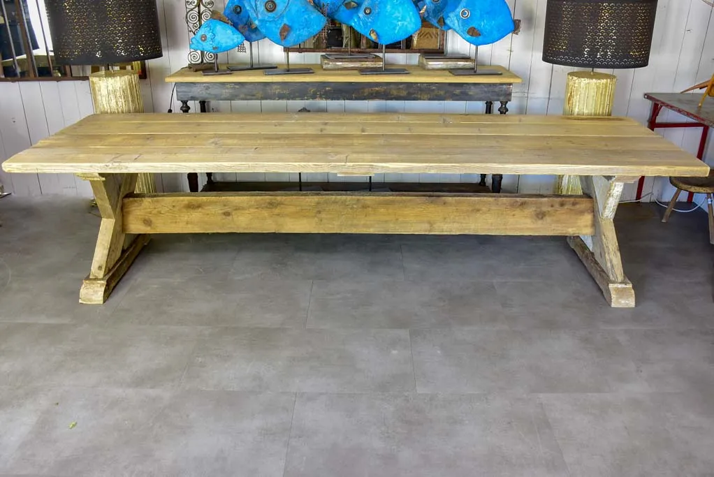 Very large French dining table made from salvaged timber 118½" x  38¼"