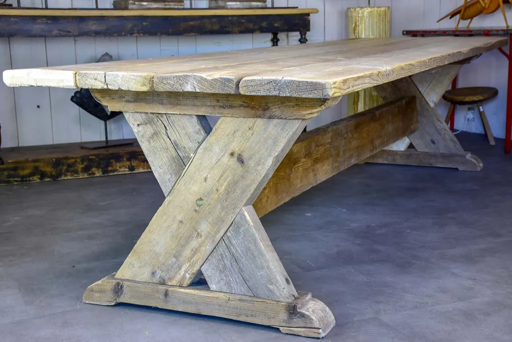 Very large French dining table made from salvaged timber 118½" x  38¼"