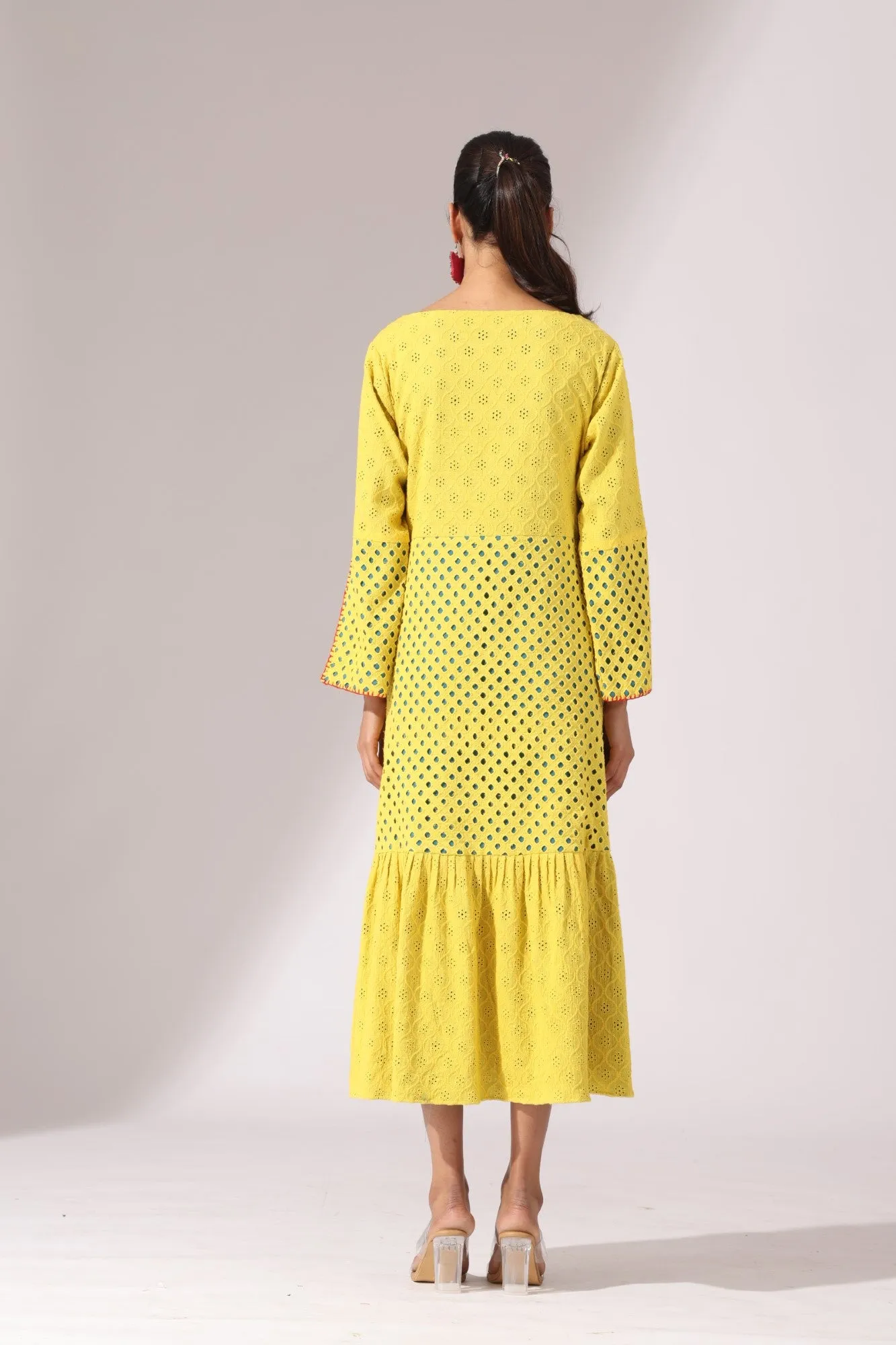 Victorian Bloom Dress- Yellow