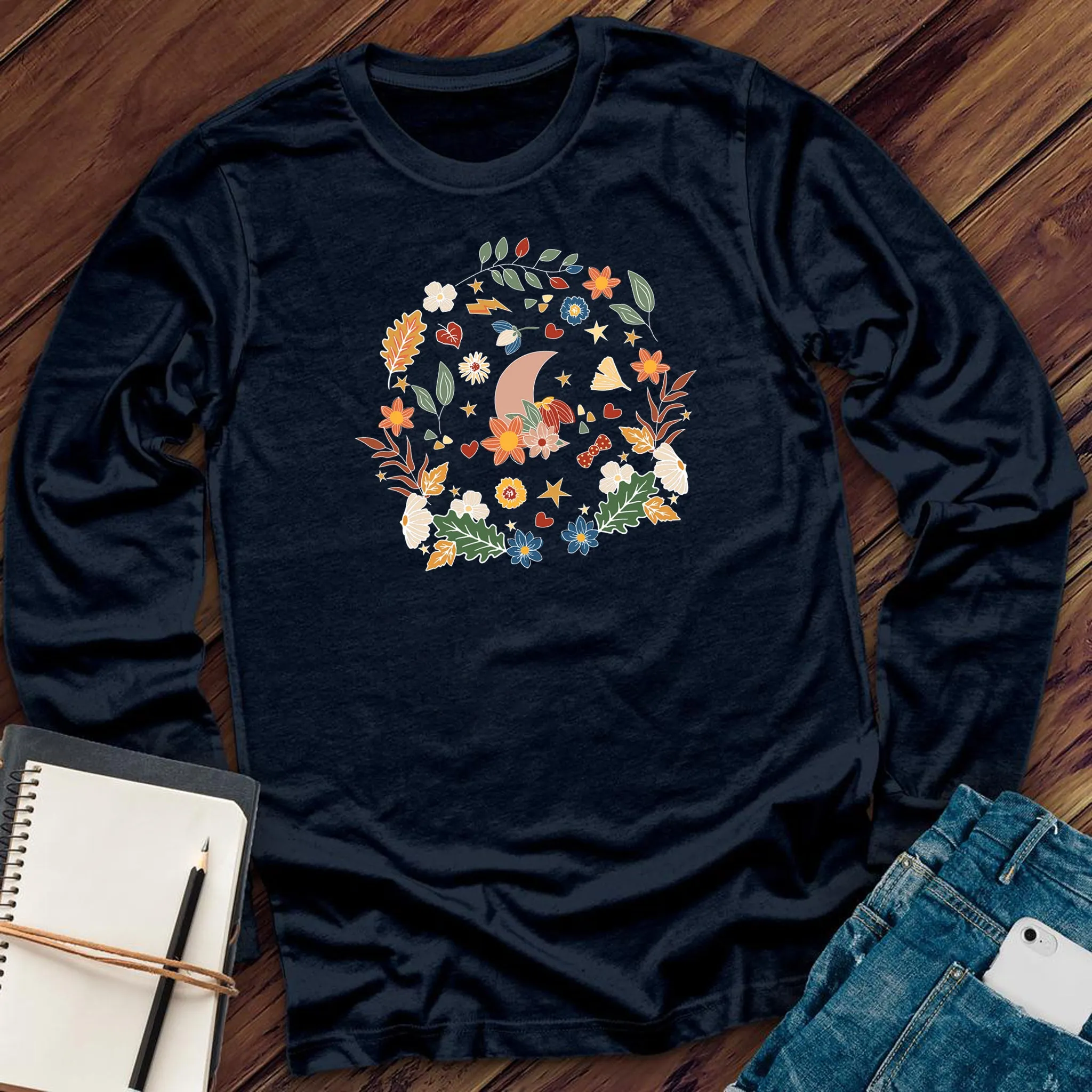 Vintage Floral Moon Long Sleeve