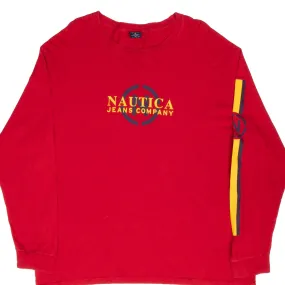 VINTAGE NAUTICA JEANS RED LONG SLEEVE TEE SHIRT 2000S XL