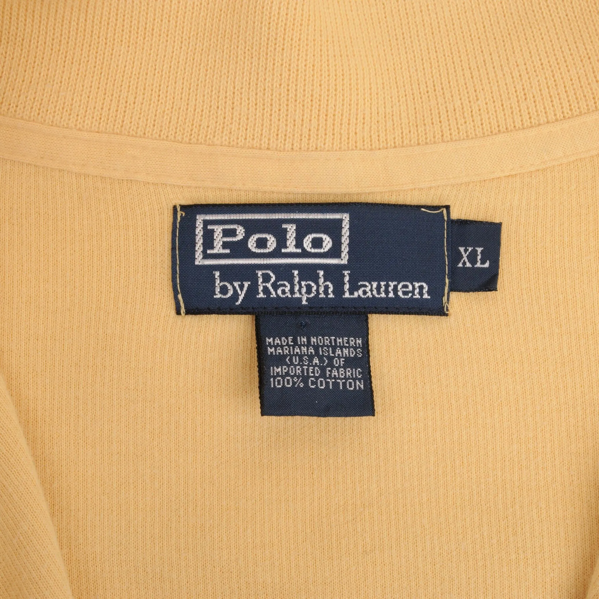 VINTAGE RALPH LAUREN YELLOW QUARTER ZIP SWEATER 1990S SIZE XL MADE IN USA