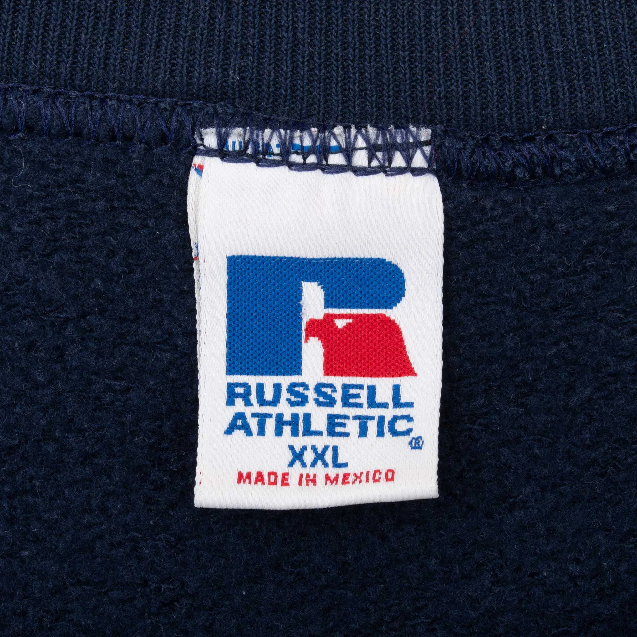 VINTAGE RUSSELL ATHLETIC BLANK NAVY BLUE SWEATSHIRT 1990S 2XL