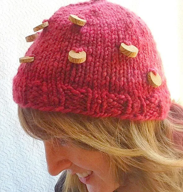 Wine Cork Hat, Knitting Pattern for Handspun Yarn, Art Yarn