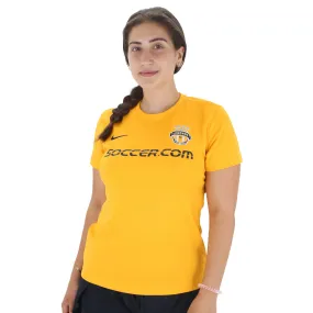 Women's Crew Neck Soccer Sport Shirt,Yellow