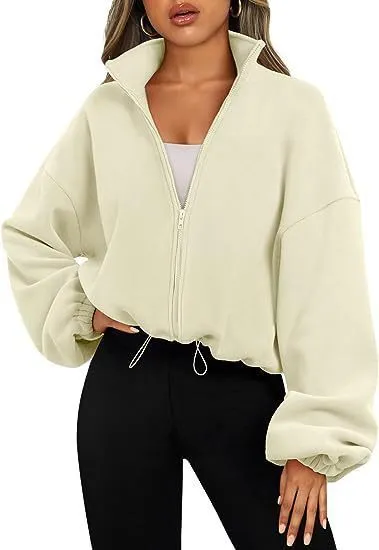 Women's Polar Fleece Zipper Jacket - Casual Stand Collar