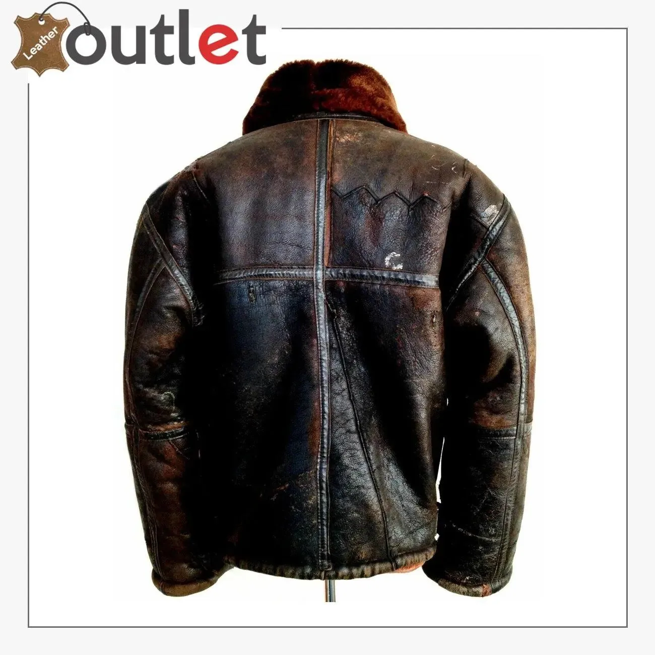 WW2 B3 Sheepskin Shearling Flying Pilot Leather Bomber Jacket