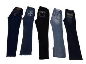 Y2k Embroidered beaded jeans - 10 pcs - 18/10/24