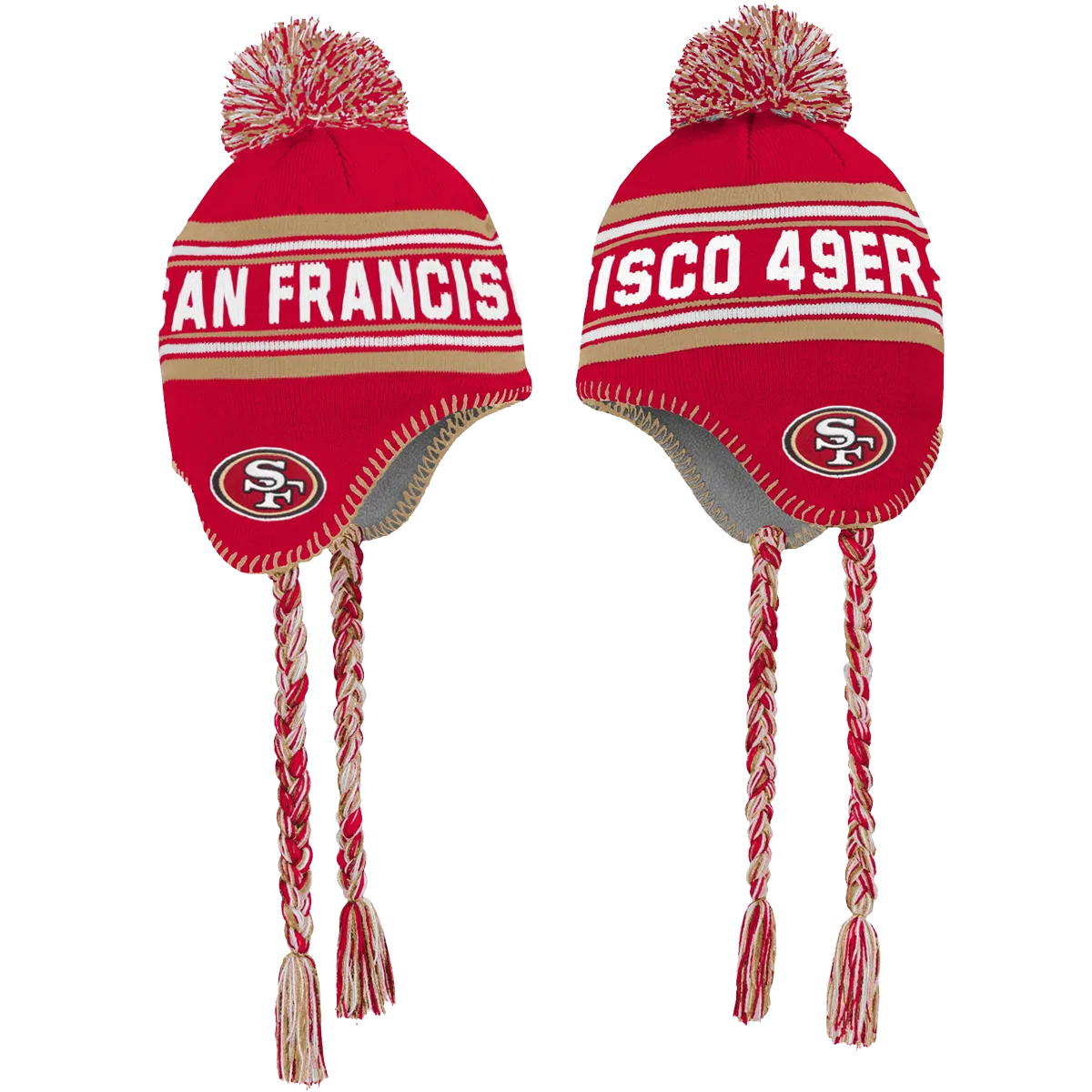 Youth 49ers Jacquard Tassel Knit with Pom - Preschool